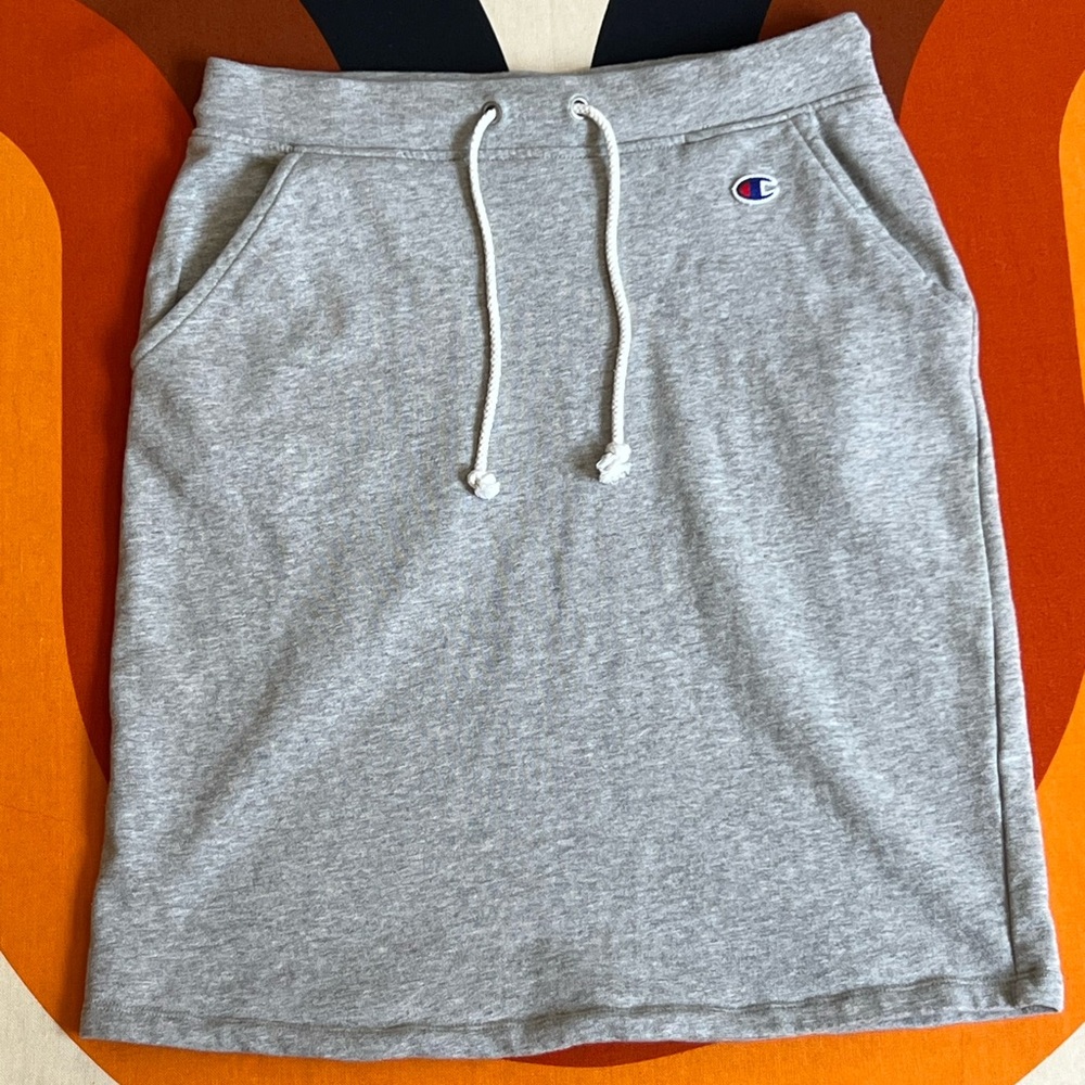 Rare Japanese Gray Champion Sweat Trapezoid Skirt Large